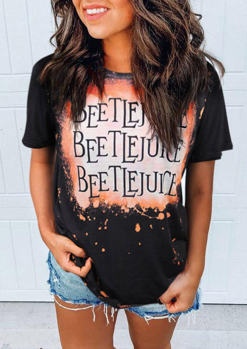 T-shirts Tees Beetlejuice Bleached T-Shirt Tee in Purple. Size: L,XL
