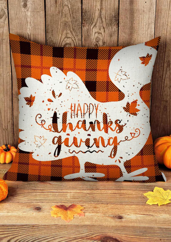 Pillowcase Thanksgiving Turkey Maple Leaves Pillowcase without Pillow in Pattern2. Size: One Size