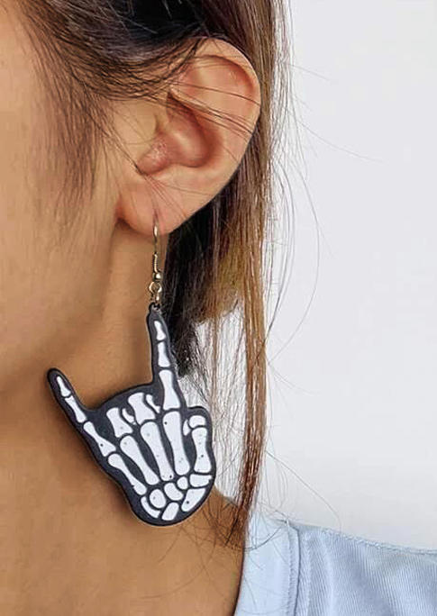 

Earrings Halloween Skeleton Hand Earrings in Pattern1. Size