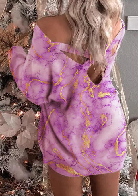 

Mini Dresses Criss-Cross Open Back Mini Dress in Purple. Size: ,M,L,XL