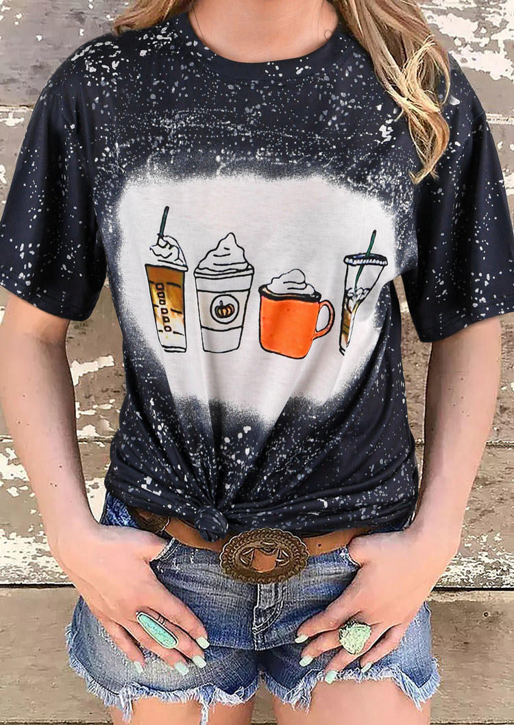 

T-shirts Tees Drink Pumpkin Bleached T-Shirt Tee in Dark Grey. Size