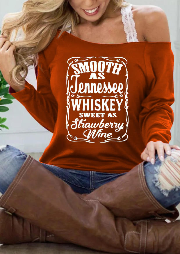 Sweatshirts Smooth As Tennessee Whiskey Pullover Sweatshirt - Burgundy in Red. Size: S