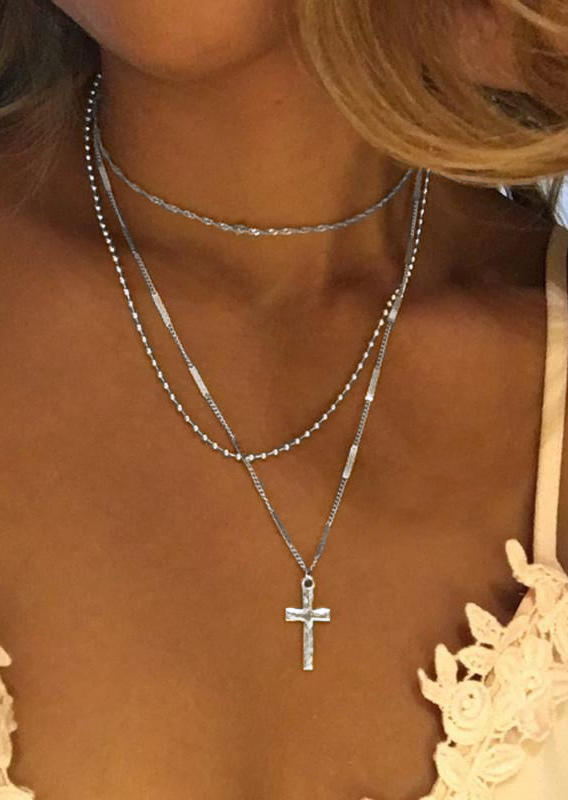 

Necklaces Cross Multi-Layered Pendant Necklace in Gold. Size
