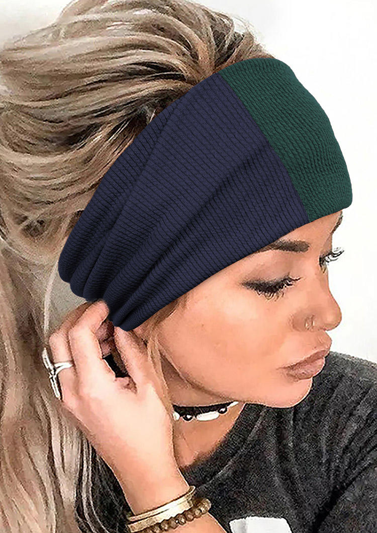 

Color Block Twist Sport Wide Headband in Black,Pink. Size