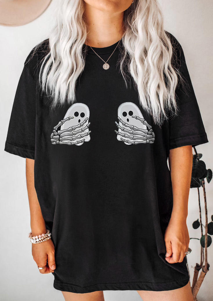 

T-shirts Tees Halloween Ghost Skeleton Hand T-Shirt Tee in Black. Size: ,M,L,XL