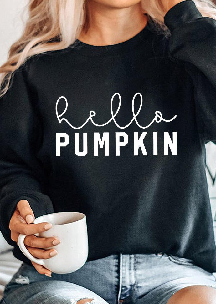 

Sweatshirts Hello Pumpkin O-Neck Sweatshirt in Black. Size: ,M,L,XL