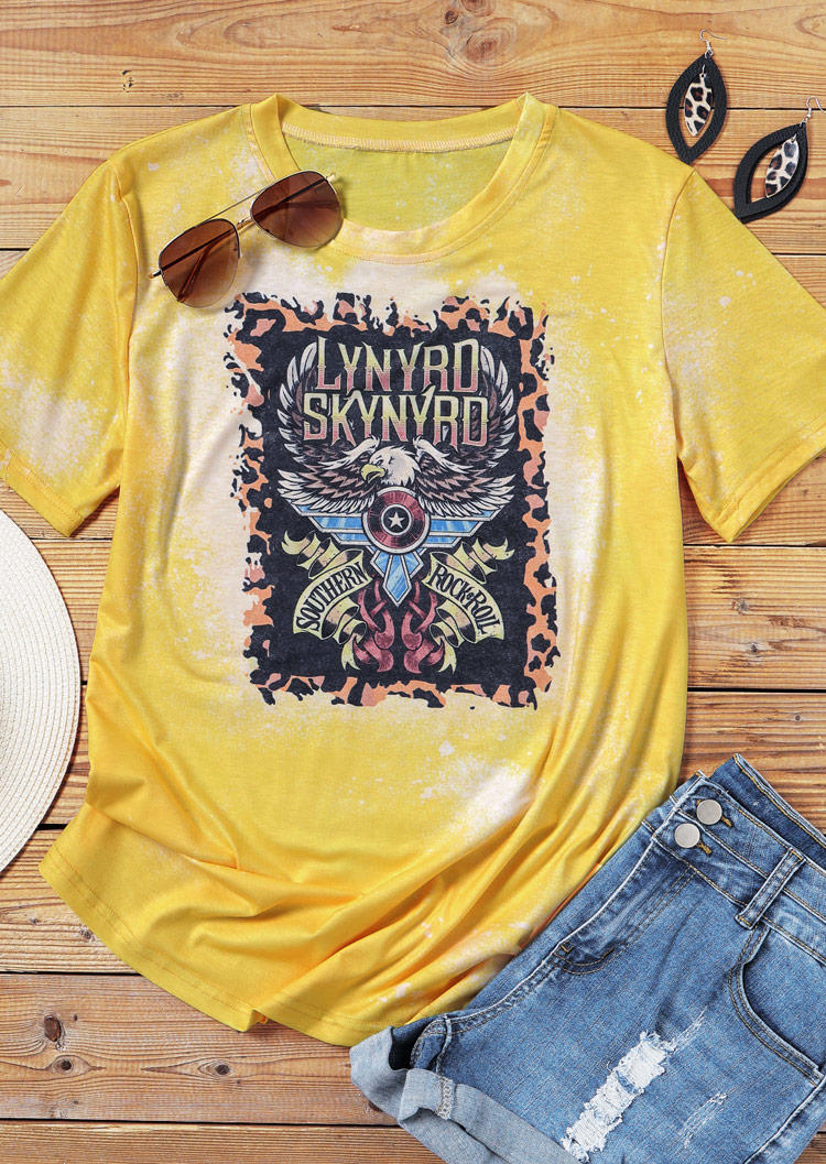 

T-shirts Tees Lynyrd Skynyrd Southern Rock & Roll Eagle T-Shirt Tee in Yellow. Size