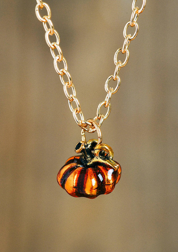 

Necklaces Thanksgiving Pumpkin Pendant Necklace in Gold. Size
