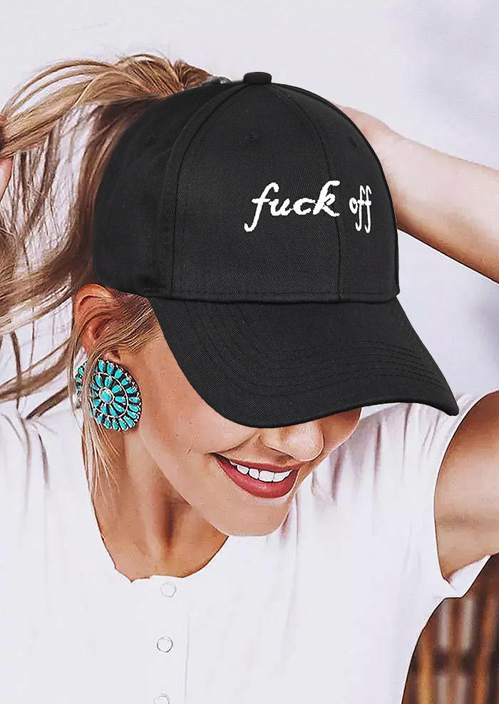 

Hats Letter Hollow Out Baseball Cap in Black. Size
