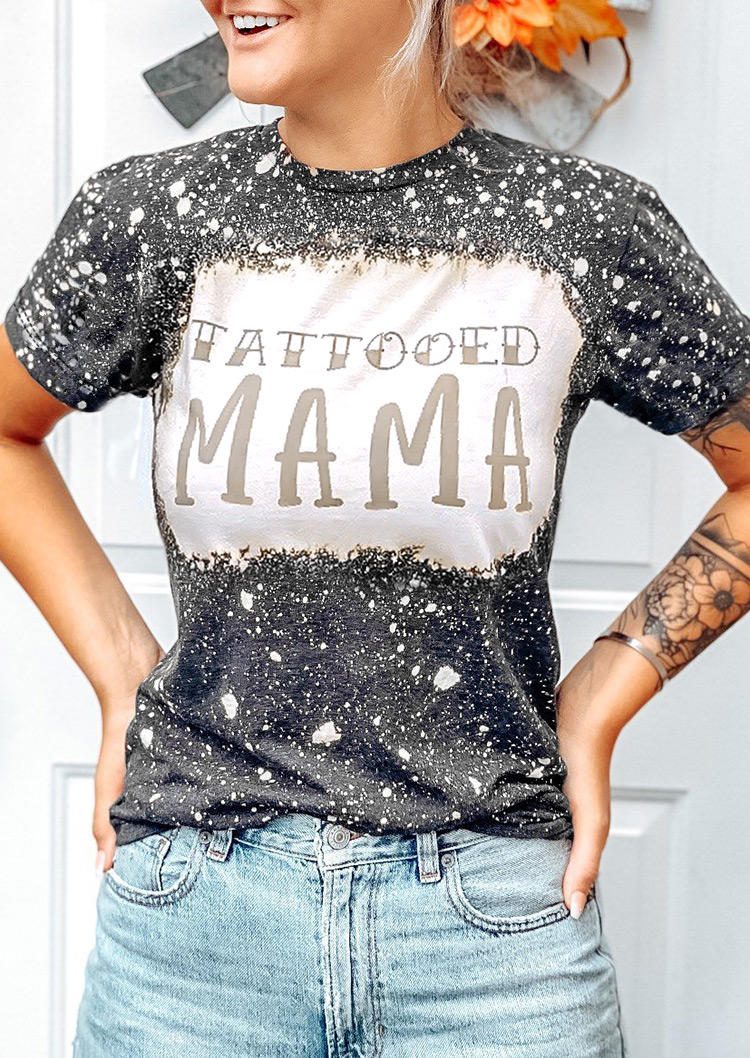 

T-shirts Tees Tattooed Mama Bleached T-Shirt Tee in Black. Size: ,L