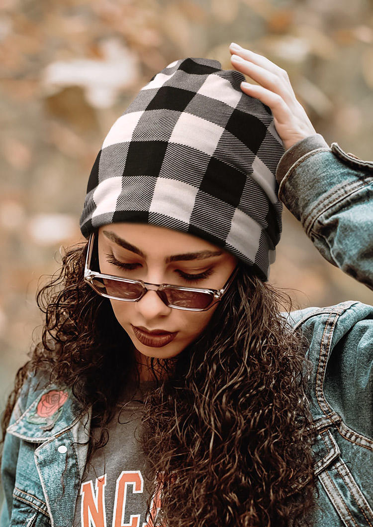 

Hats Plaid Warm Fashion Beanie Hat in Pattern1. Size
