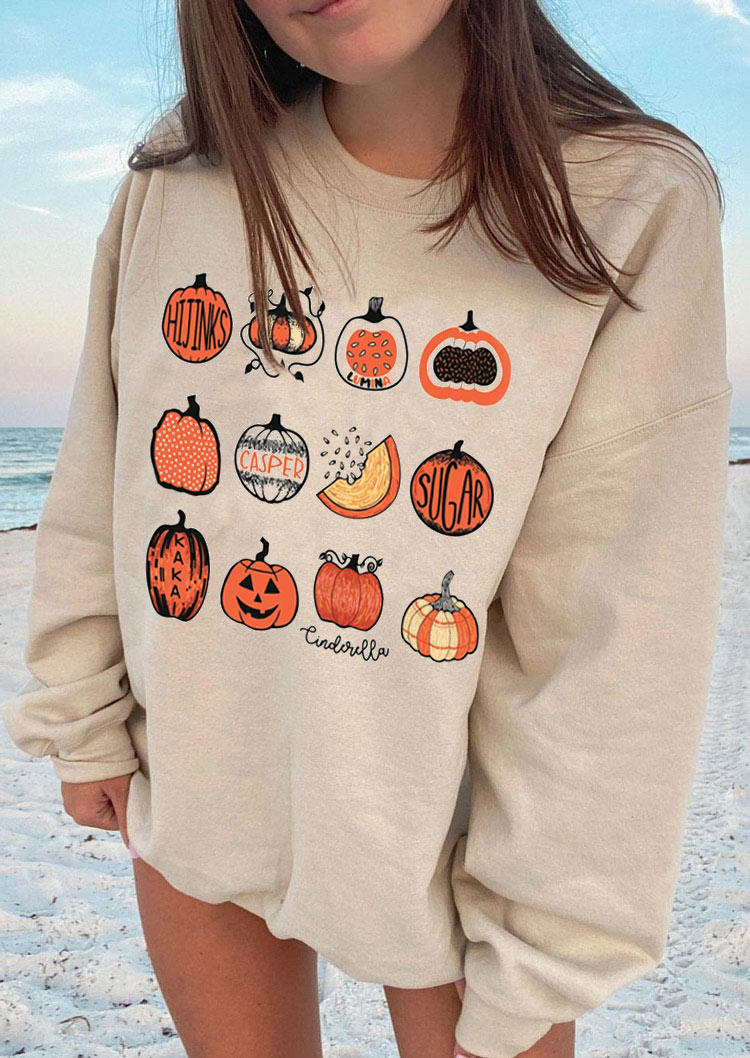 

Sweatshirts Pumpkin Face Casper Sugar Long Sleeve Sweatshirt in Apricot. Size: ,M,L,XL