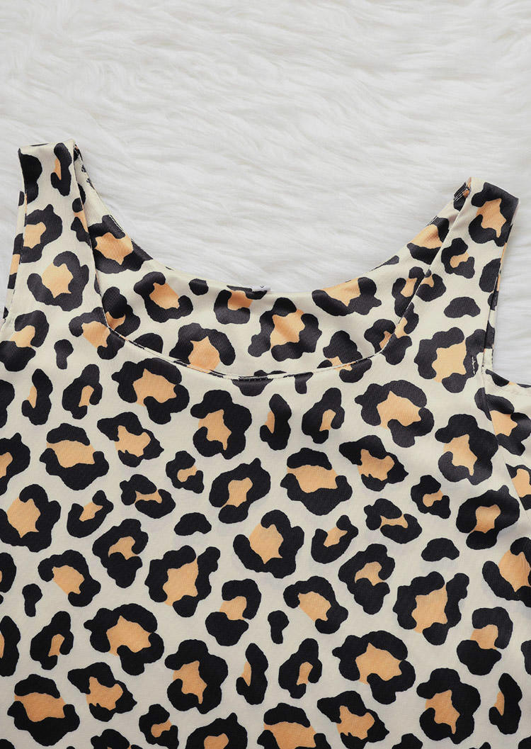 Leopard Cold Shoulder Mini Dress