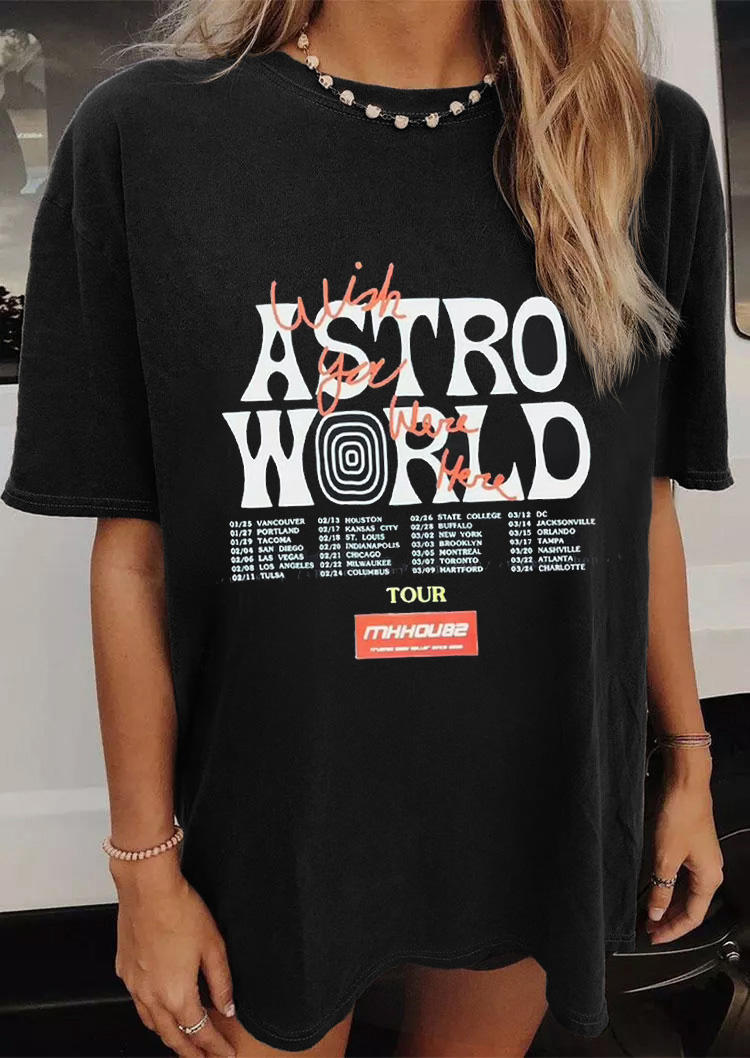 

T-shirts Tees Astroworld O-Neck T-Shirt Tee in Black. Size: ,M,L,XL