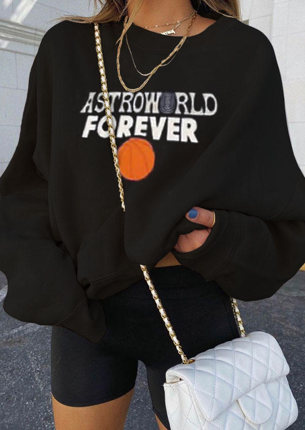 

Sweatshirts Astroworld Forever Ball Long Sleeve Sweatshirt in Black. Size: ,M,L,XL