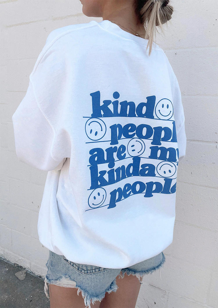 

Sweatshirts Kind People Are My Kinda People Smiley Sweatshirt in White. Size