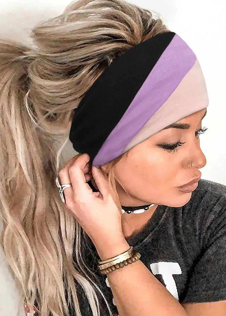 

Color Block Elastic Sports Wide Headband in Pattern2. Size