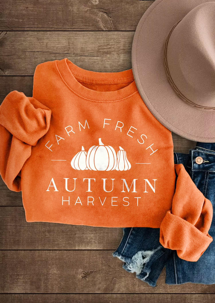 Farm Fresh Autumn Harvest Pumpkin Sweatshirt - Orange