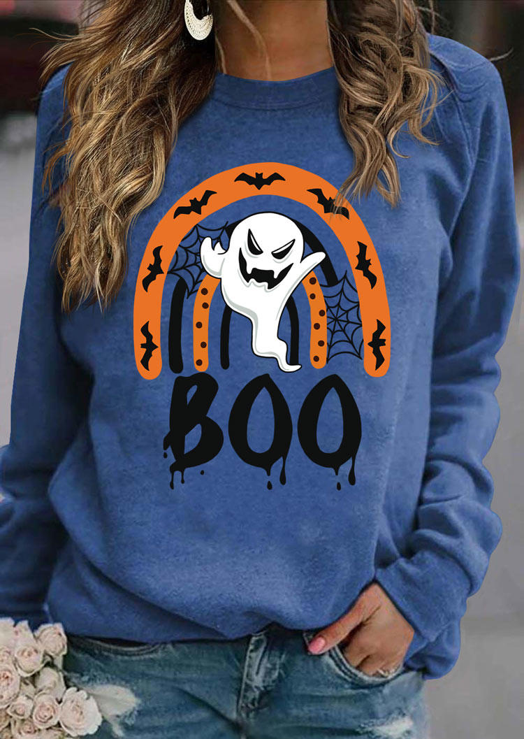 Sweatshirts Ghost Boo Bat Sweatshirt in Blue. Size: L,M,S,XL