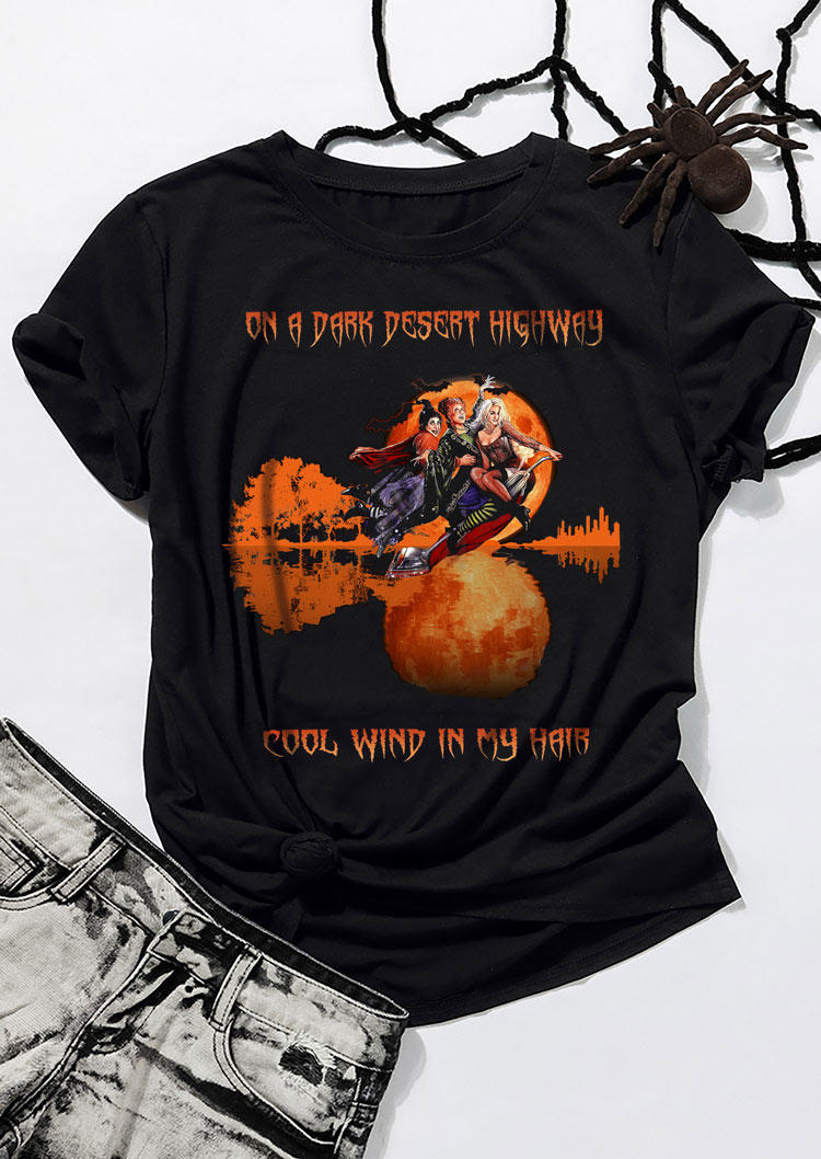 

T-shirts Tees Halloween On A Dark Desert Highway T-Shirt Tee in Black. Size