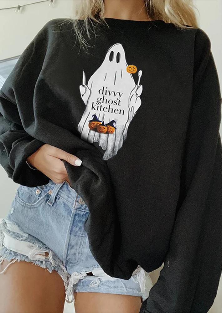 

Sweatshirts Halloween Pumpkin Divvy Ghost Sweatshirt in Black. Size: ,M,L,XL