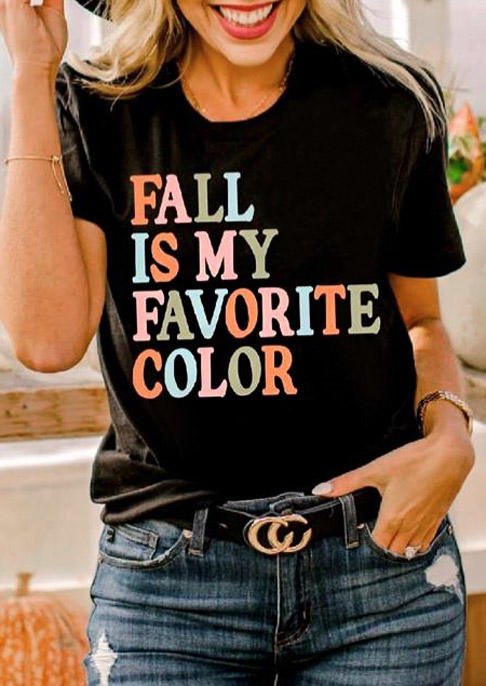 

T-shirts Tees Fall Is My Favorite Color T-Shirt Tee in Black. Size: S,M,L