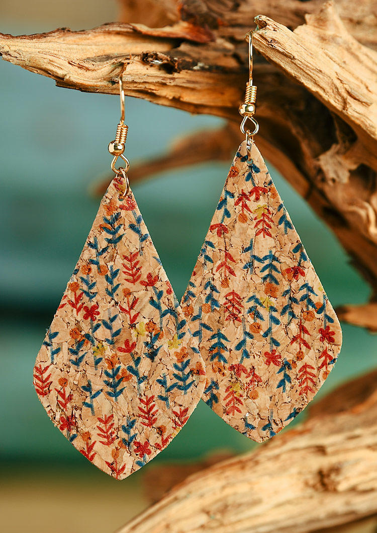 

Earrings Floral Grass Geometric Bohemian Earrings in Pattern1. Size