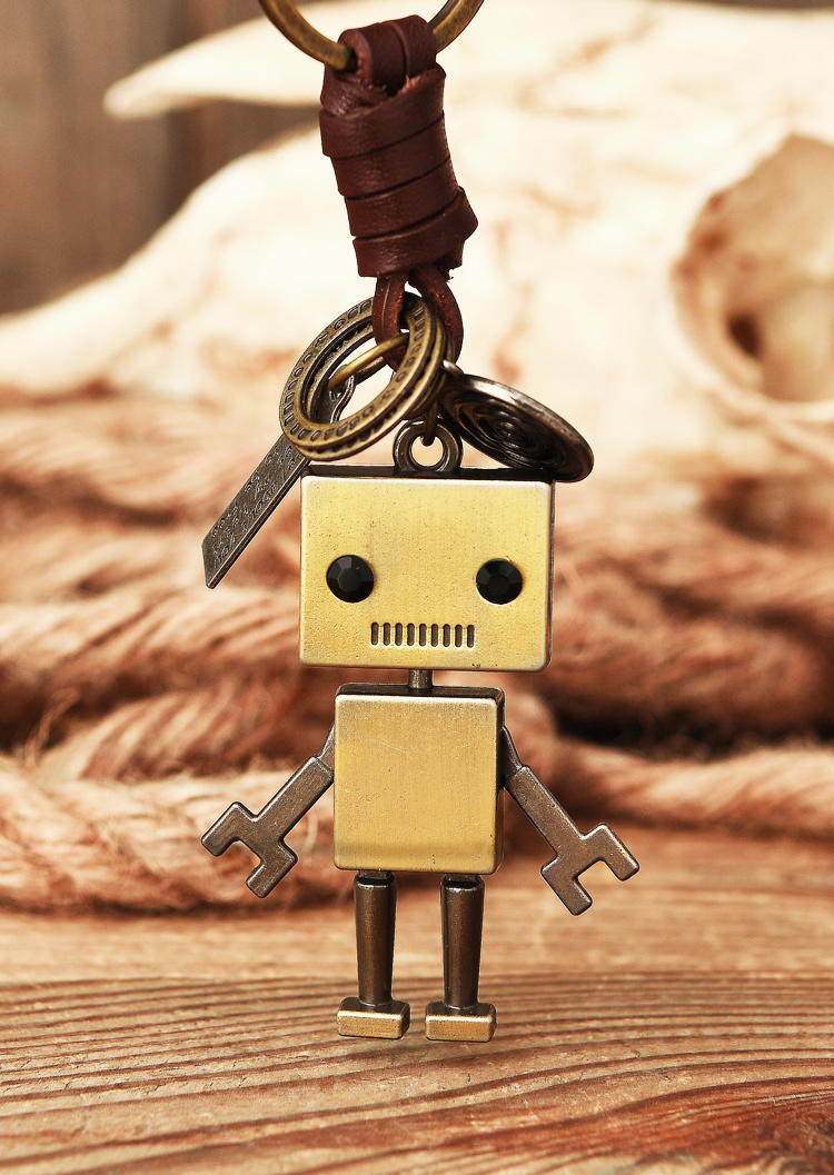 

Keychains I Feel About You Makes My Heart Lone To Be Free Robot Keychain in Brown. Size