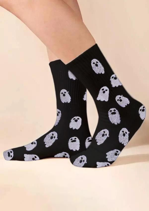 

Crew Socks Halloween Ghost Casual Socks in Black. Size