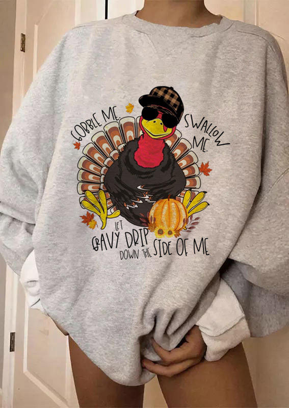 

Sweatshirts Thanksgiving Turkey Pullover Sweatshirt in Light Grey. Size: ,M,L,XL