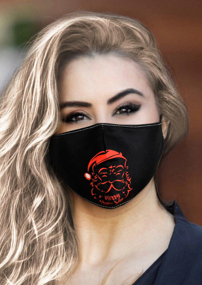 

Masks Christmas Santa Snowflake Plaid Adjustable Mask in Black. Size