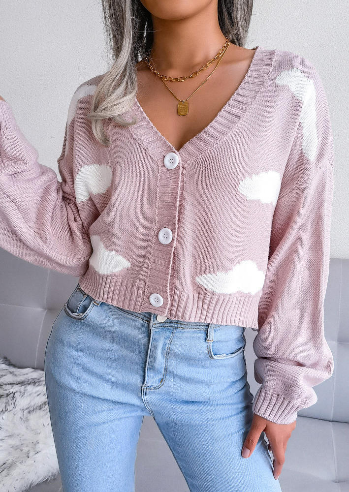 

Sweaters Cloud Button Cardigan Sweater in Pink. Size: ,M,L
