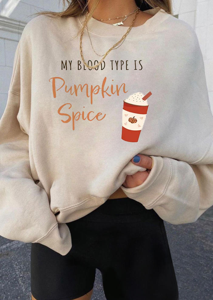 

Sweatshirts Halloween My Blood Type Is Pumpkin Spice Sweatshirt in Beige. Size