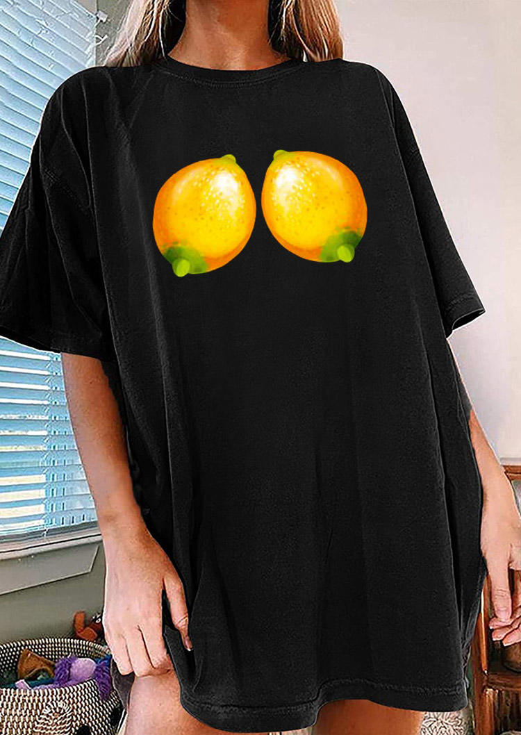 

T-shirts Tees Lemon Short Sleeve O-Neck T-Shirt Tee in Black. Size: ,M,L,XL