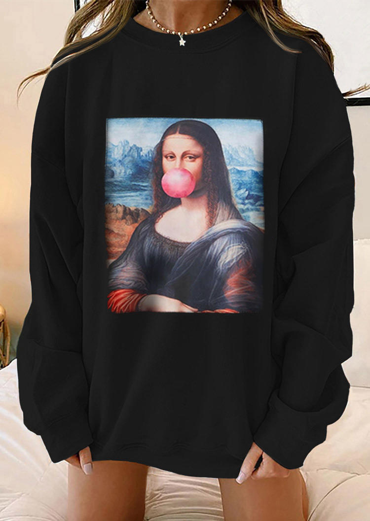 

Sweatshirts Funny Art Portrait Chewing-gum Sweatshirt in Black. Size: ,M,L,XL