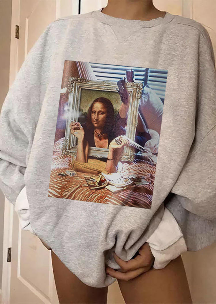 

Sweatshirts Mona Lisa Long Sleeve O-Neck Sweatshirt in Gray. Size: ,M,L,XL
