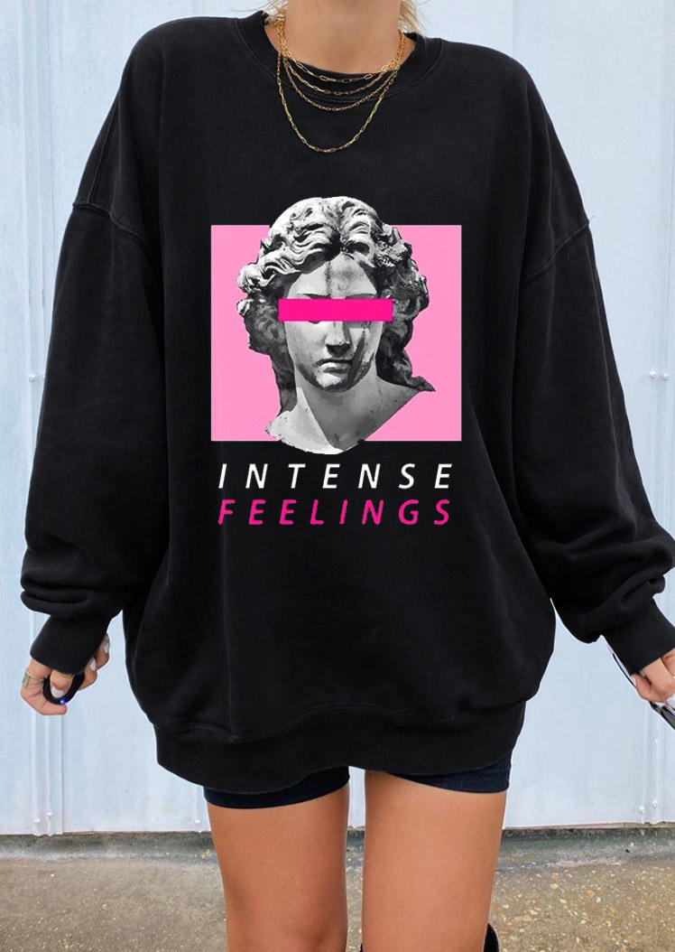 

Sweatshirts Intense Feelings Pullover Sweatshirt in Black. Size: ,M,L,XL