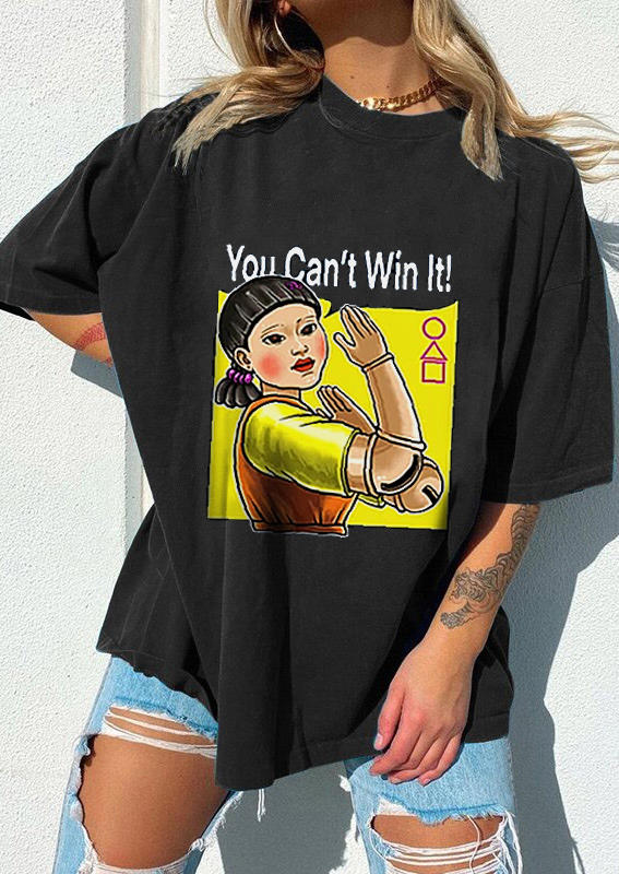 

T-shirts Tees Squid Game You Can't Win It T-Shirt Tee in Black. Size: ,M,L,XL