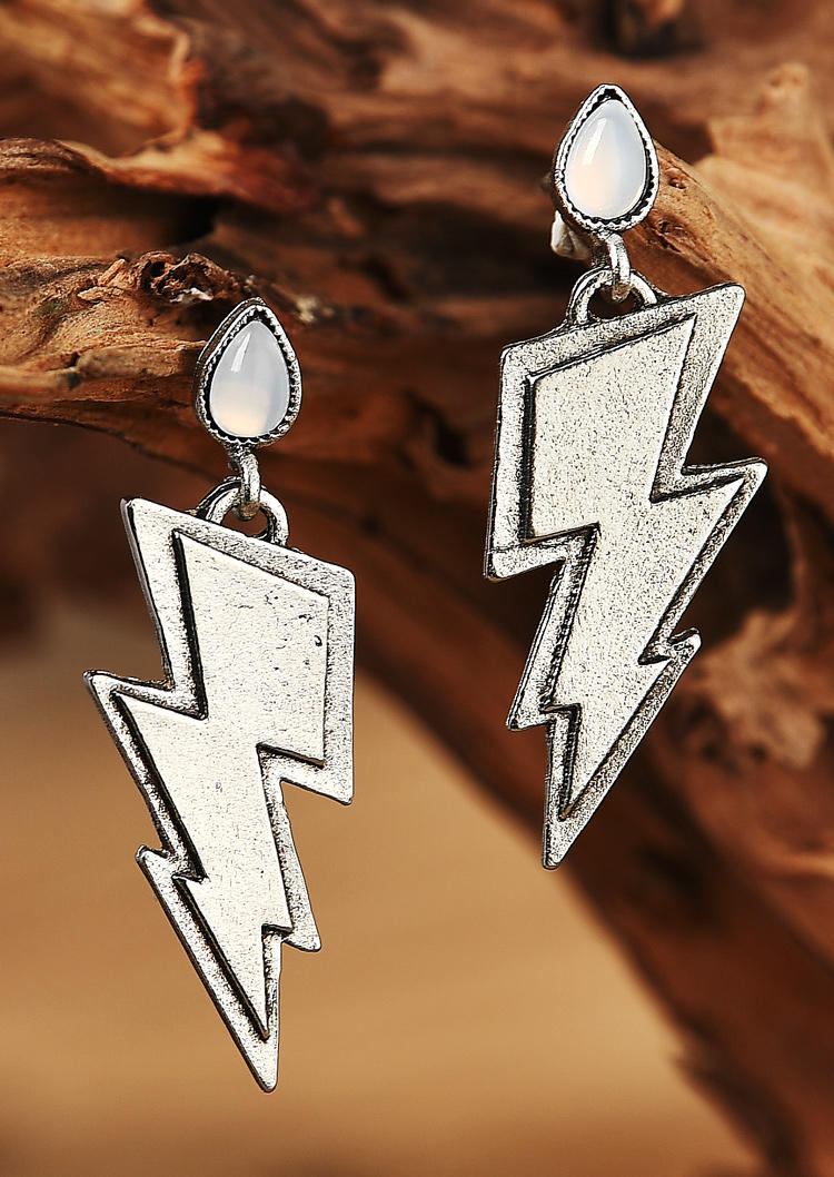 

Earrings Lightning Moonstone Alloy Earrings in Silver. Size