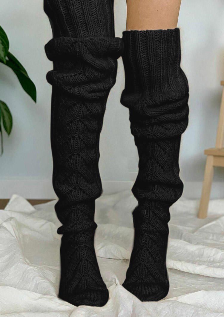 Hollow Out Warm Over Knee Long Socks