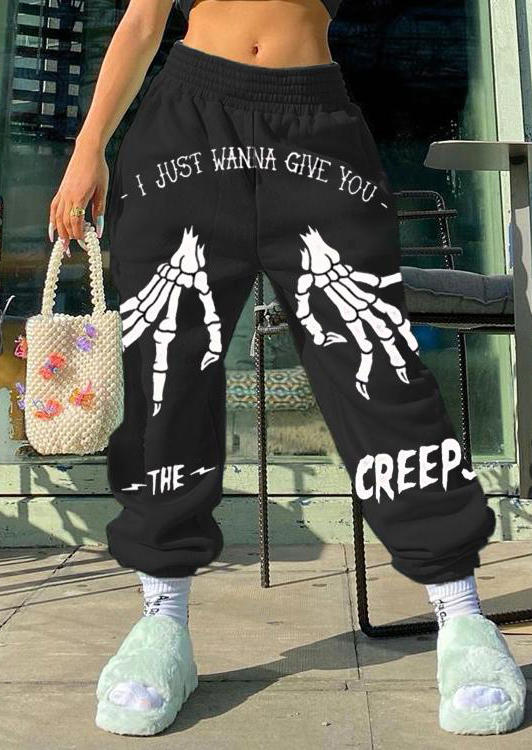 

Pants I Just Wanna Give You The Creep Skeleton Hand Sweatpants in Black. Size: ,L,XL