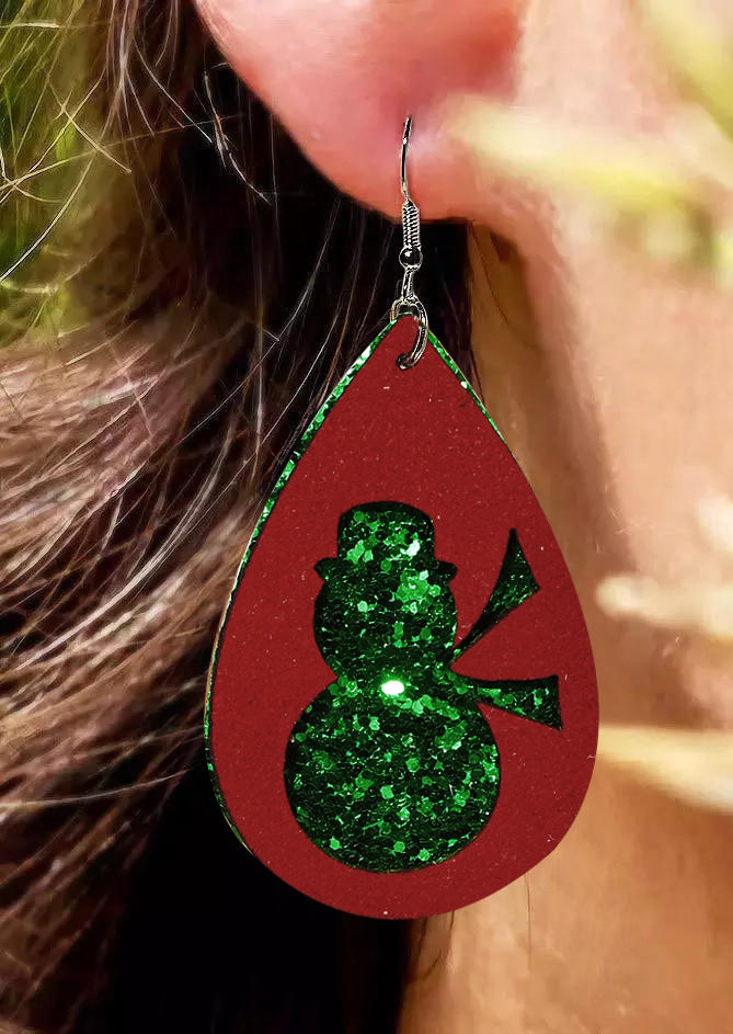 

Earrings Glitter Hollow Out Snowman Earrings in Pattern1,Pattern2,Pattern3. Size