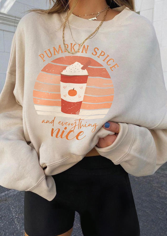 

Sweatshirts Pumpkin Spice And Everything Nice Sweatshirt in Light Yellow. Size: ,M,L,XL