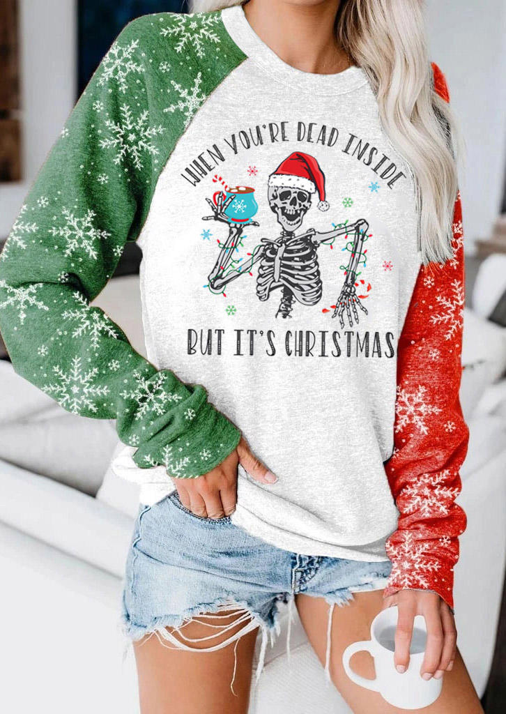 When You're Dead Inside But It's Christmas Sweatshirt - Light Grey