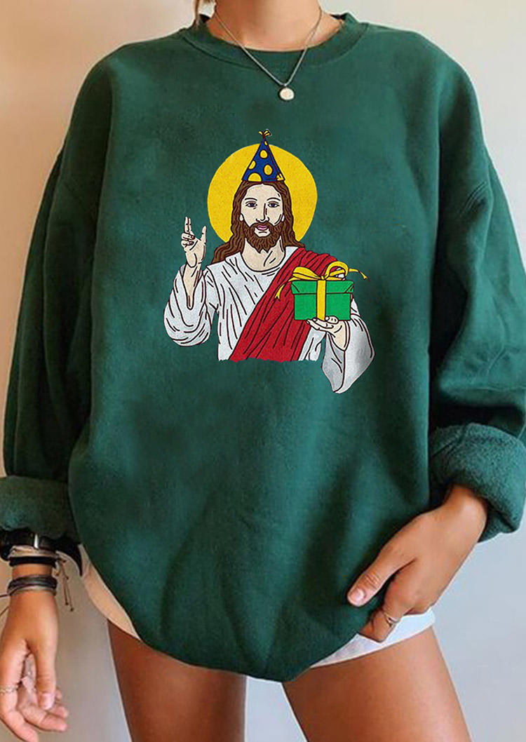 

Sweatshirts Christmas Long Sleeve Pullover Sweatshirt in Green. Size: ,M,L,XL