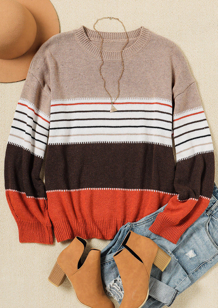 Sweaters Striped Color Block Pullover Sweater in Multicolor. Size: S
