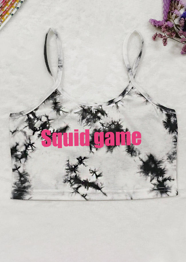 

Crop Tops Squid Game Tie Dye Crop Cami Top in Multicolor. Size: ,M,L,XL