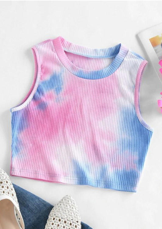 

Crop Tops Tie Dye Crop Tank Top - Purple in Purple. Size: ,M,L,XL