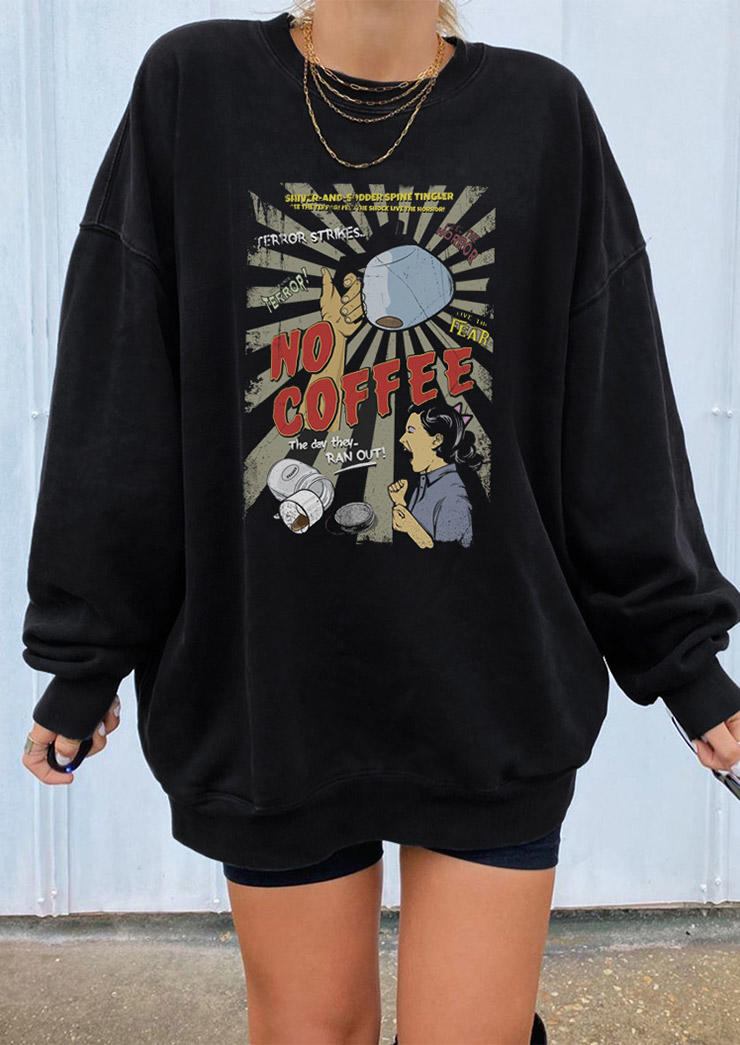 

Sweatshirts No Coffee Graphic Pullover Sweatshirt in Black. Size: ,M,L,XL