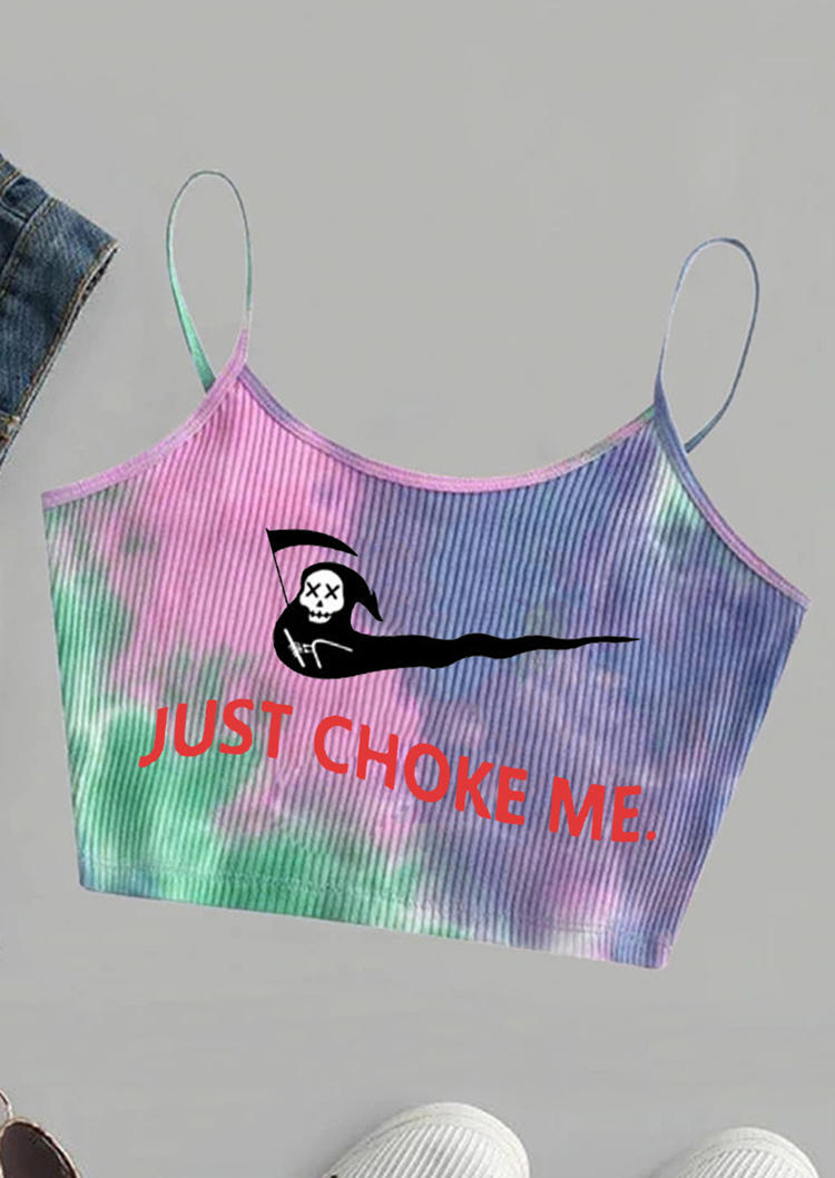 

Crop Tops Just Choke Me Rib Crop Cami Top in Blue. Size: ,M,L,XL